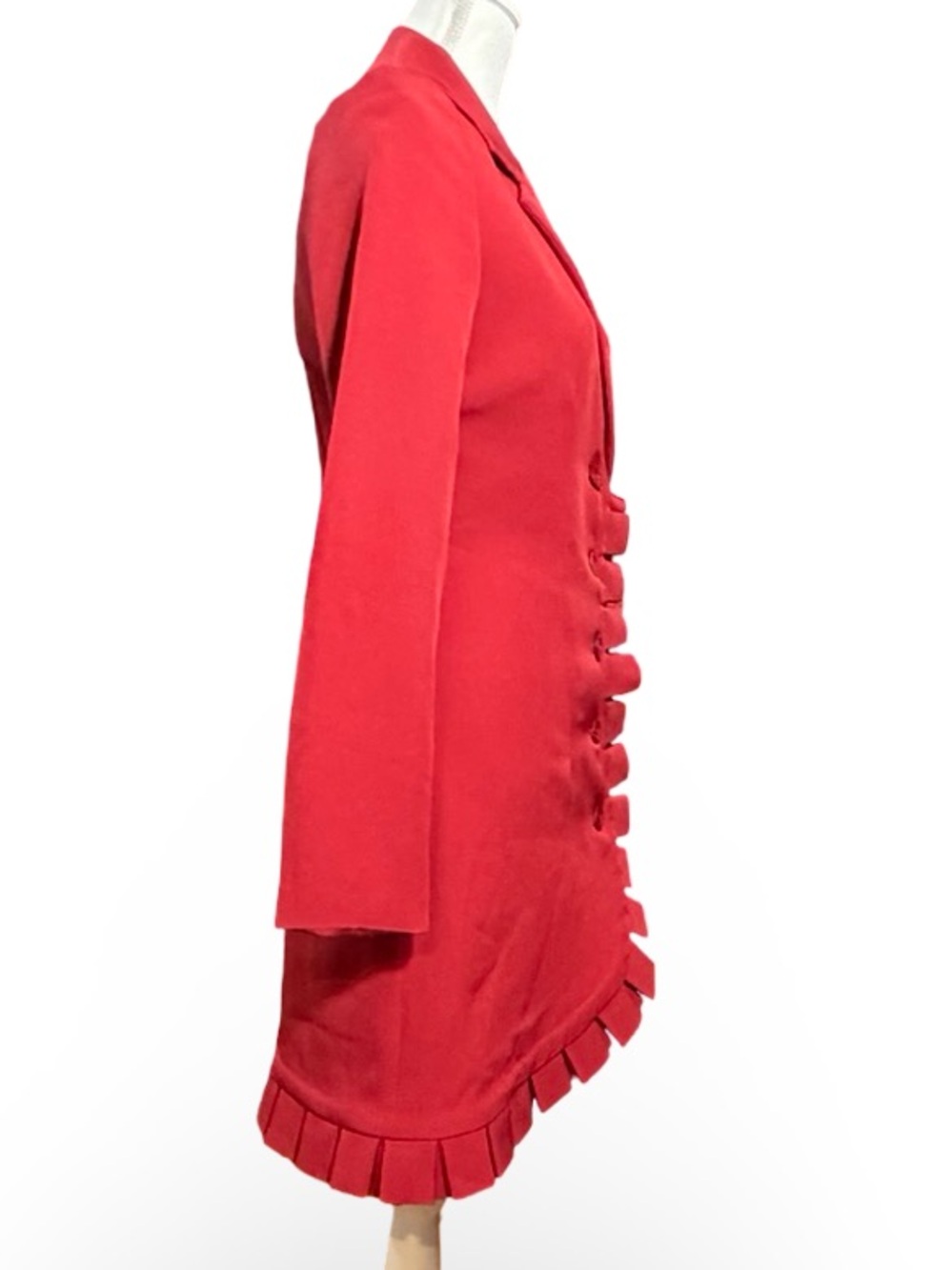 Bebe "Rio Red" Ruffle Hem Blazer Dress XS‎ - Picture 6 of 12